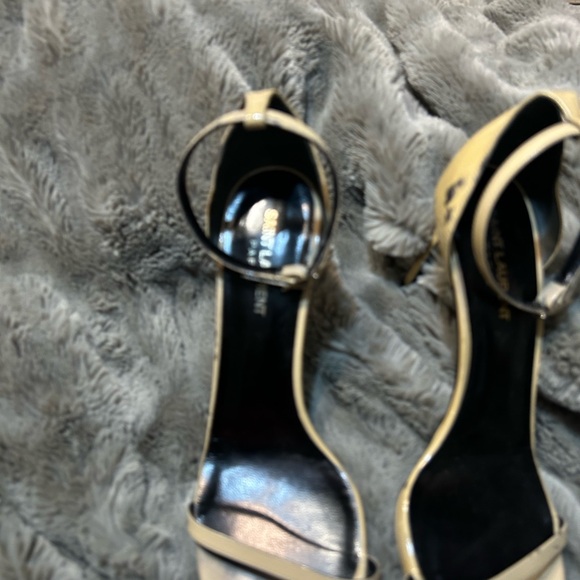 Elegant Cream High Heel YSL Sandals - Picture 4 of 9
